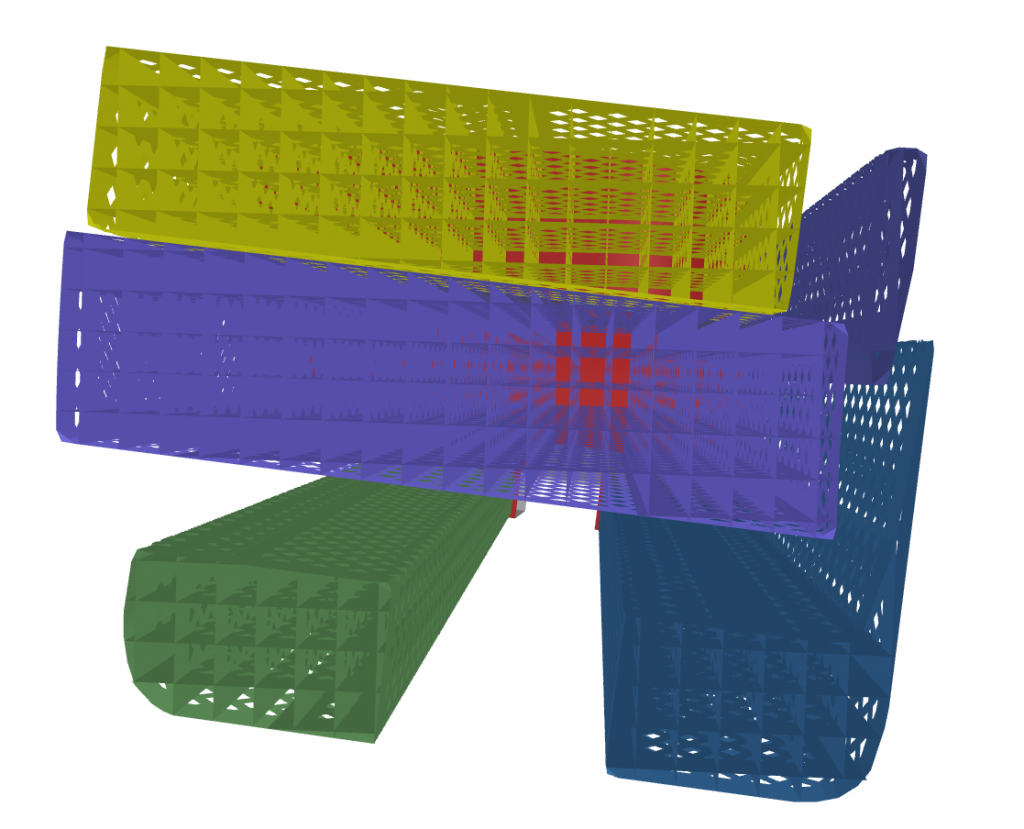 PySLM: Python 3D Printing support generation for selective laser melting - bottom view showing a grid truss support