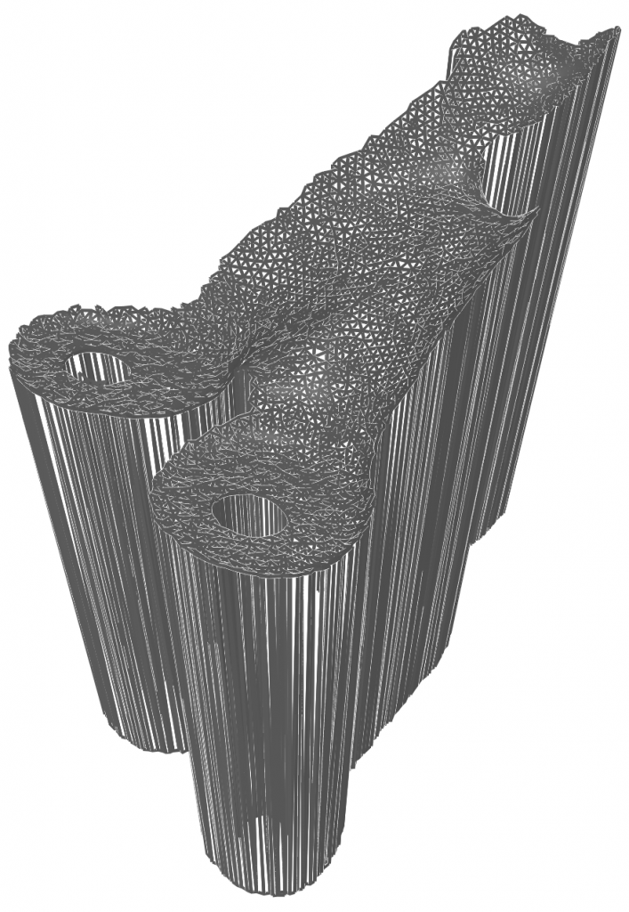 3D Printing Support Structure - Extrusion of a Support Structure from overhang region generated in PySLM